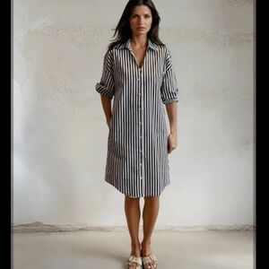 H&M STRIPPED SHIRT DRESS SIZE SMALL
